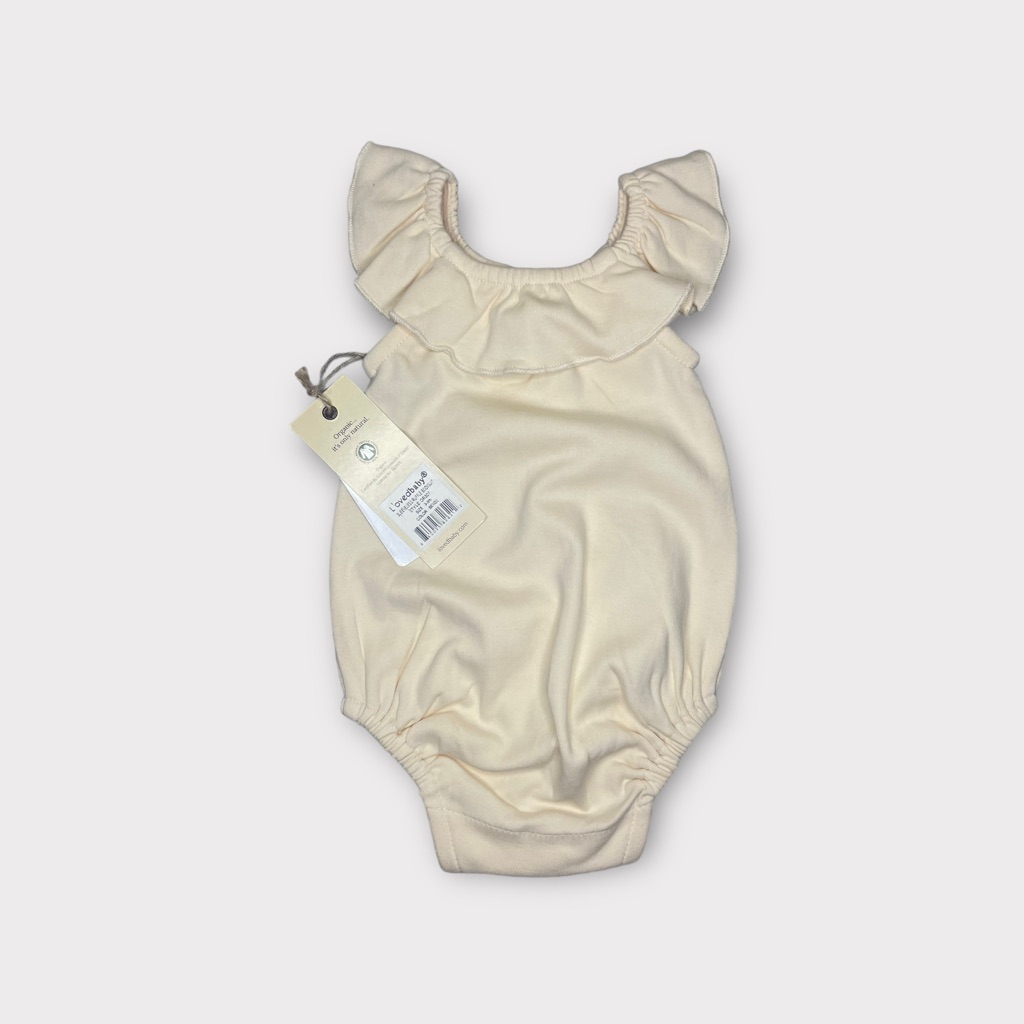 L’ovedbaby Sleeveless Ruffle Cream Organic Bodysuit — image 4 of 4